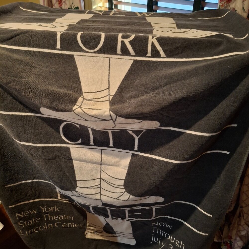 New York City Ballet Five Positions Vintage Towel- Gorey design